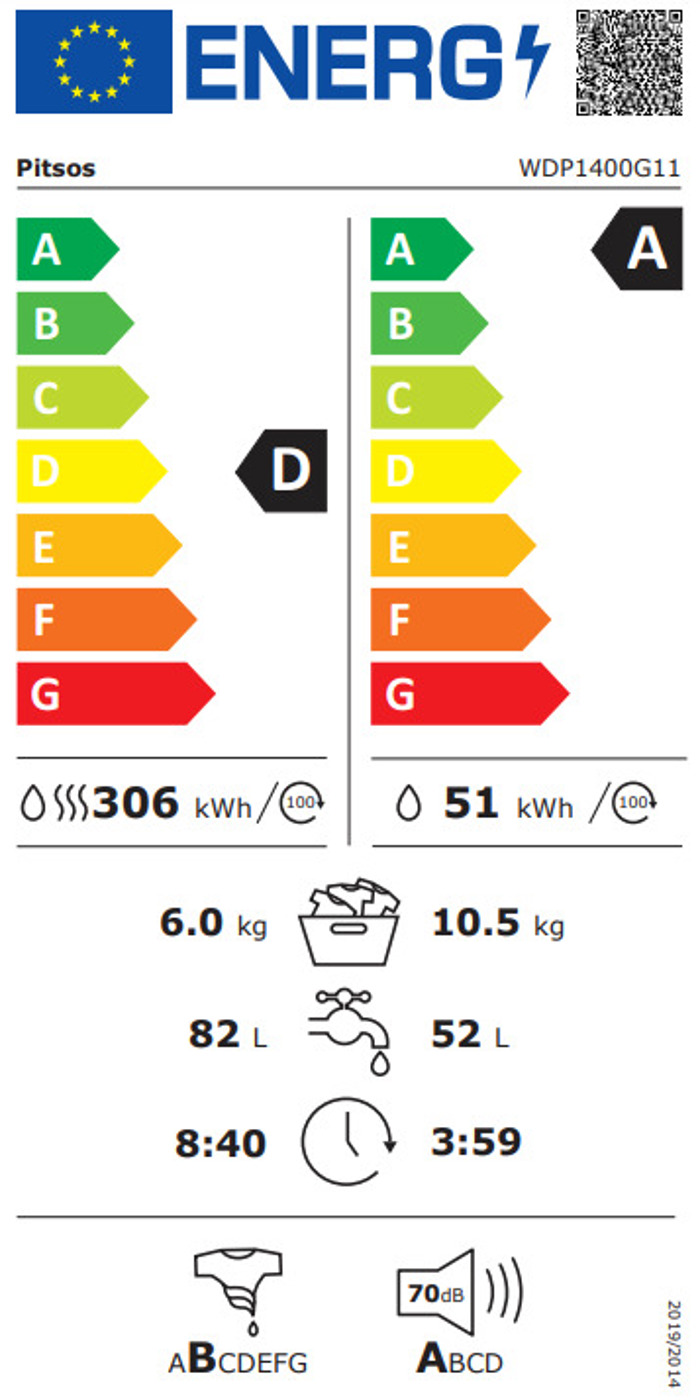 Pitsos WDP1400G11 Pluntirio-Stegotirio Rouxon 10.5kg/6kg 1400 Strofes
